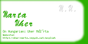 marta uher business card